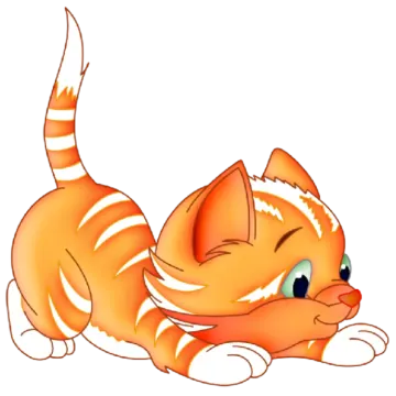 a cartoon cat laying down on the ground