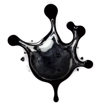 a black ink drop on a white background