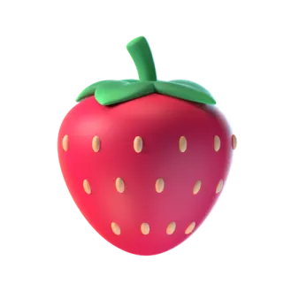 a red strawberry on a white background