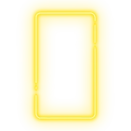 a yellow neon frame on a white background