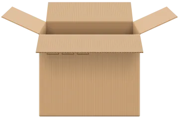 a cardboard box on a white background