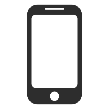 a black and white icon of a phone