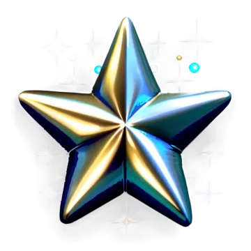 a blue and gold star shaped balloon