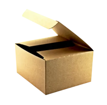 an open cardboard box on a white background