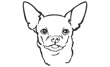 a black and white drawing of a dog