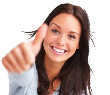 a woman giving a thumbs gesture