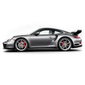 a gray porsche sports car on a white background