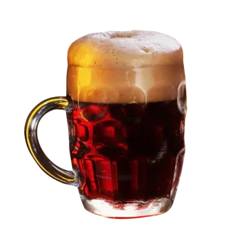 a glass of beer on a white background