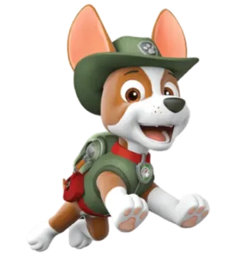 a cartoon dog wearing a hat and backpack
