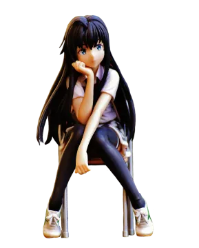 a girl sitting on top of a chair