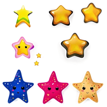 a bunch of colorful stars on a white background