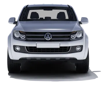 the front view of a white volkswagen suv