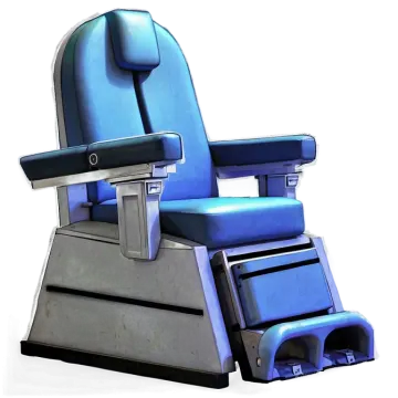 an image of a blue and gray chair