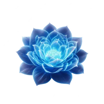a blue flower on a white background