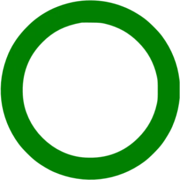 a green circle with a white background