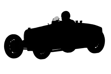 an old car silhouetted on a white background
