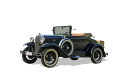 an old car on a white background