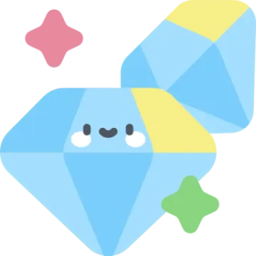 a blue and yellow diamond with a smiley face