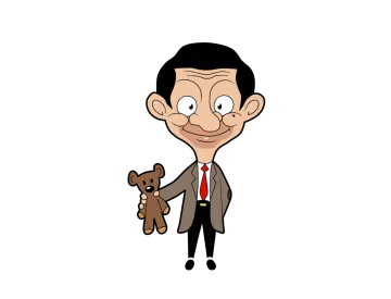 a cartoon character holding a teddy bear