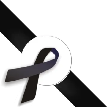 a black ribbon on a white background