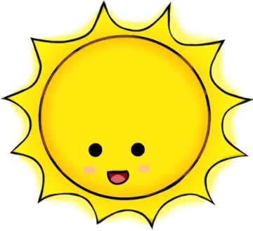 a cartoon sun with a happy face