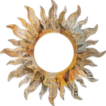 a sun made out of old book pages