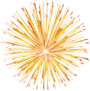a burst of yellow and red fireworks