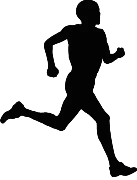 a silhouette of a man running