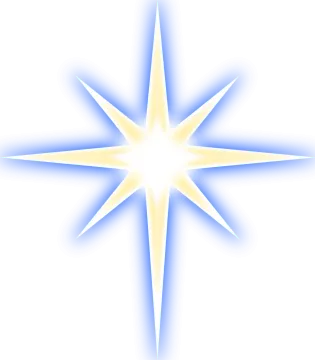 a blue and yellow star with white background