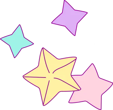 three colorful stars clipart
