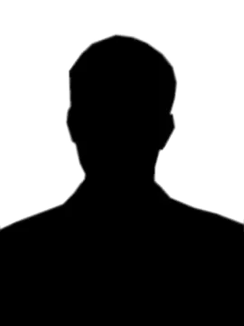 a silhouette of a man in black and white