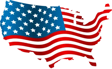 an american flag in the shape of a map