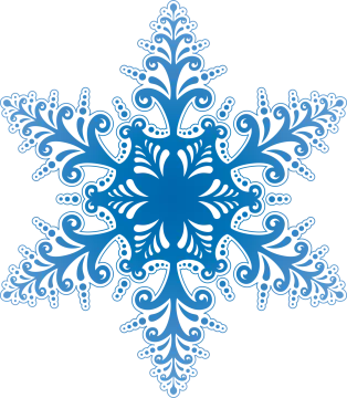 a blue snowflake on a white background
