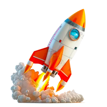 a rocket is flying up into the sky