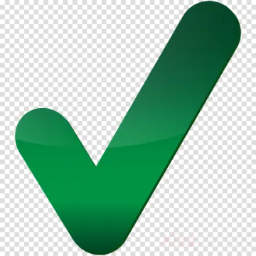 a green check mark icon on transparent background