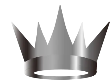 a silver crown on a white background