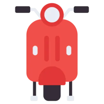 a red scr motorcycle