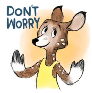 a drawing of a kangaroo with the words don't worry