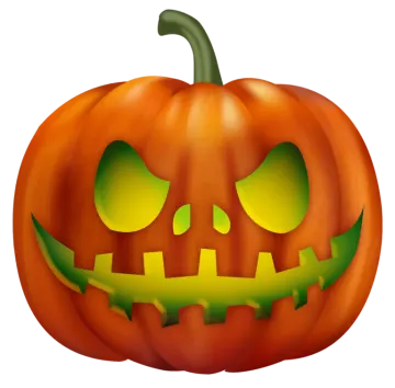 a halloween pumpkin with glowing eyes
