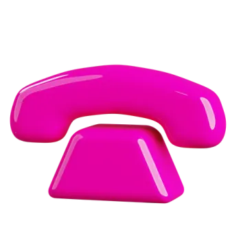 a pink telephone on a white background