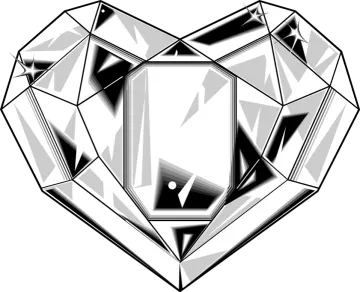 a diamond in the shape of a heart