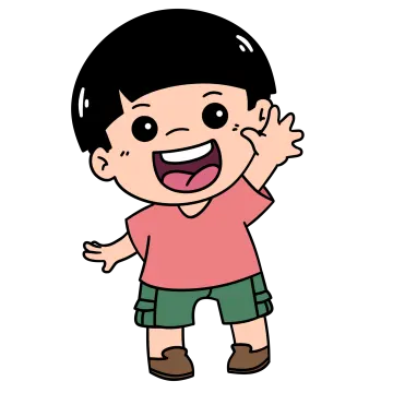a cartoon boy with an open mouth