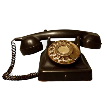 an old fashioned telephone on a white background