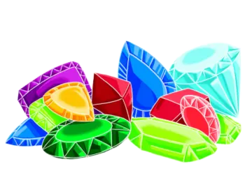 a pile of colorful glass shards