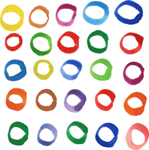 a set of watercolor paint circles