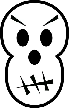 a black and white image of a skull