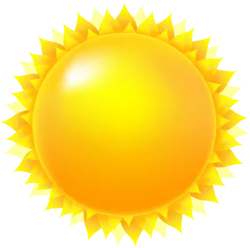 a yellow sun on a white background