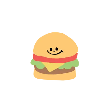 a hamburger with a smile on it