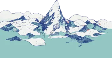 an illustration of a mountain with snow on it