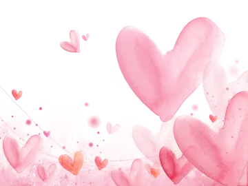 a bunch of pink hearts on a white background